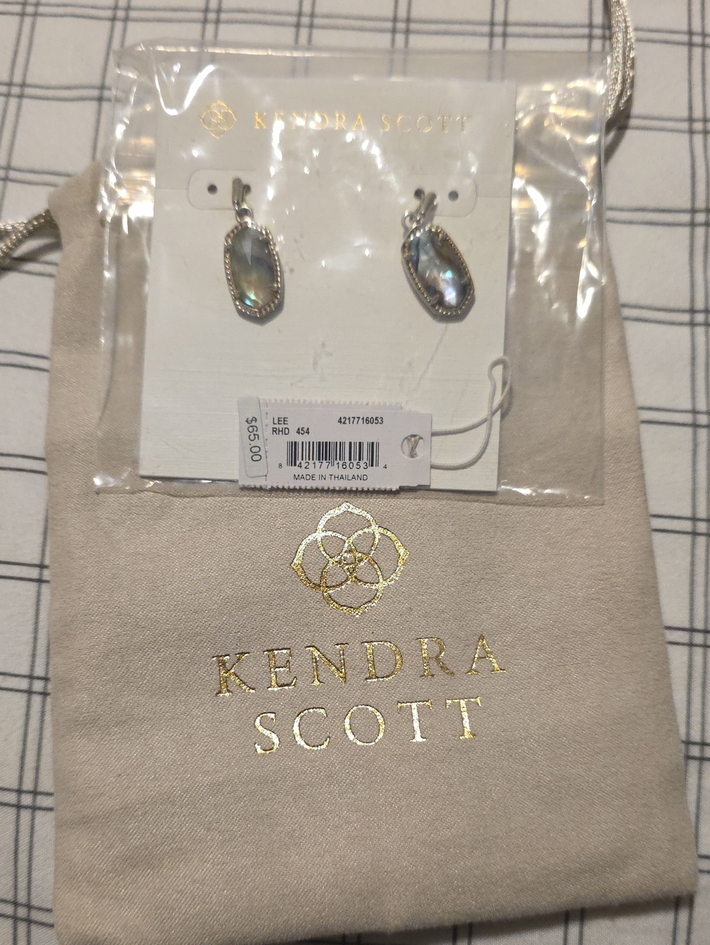 Kendra Scott Iridescent Abalone Drop Earrings with Silver Accents